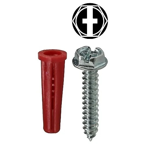Dottie #10 Red Conical Anchor Kit W/ Hex Head Combo Drive Screws