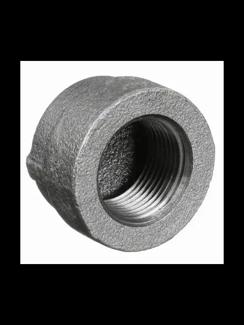 4" Black Malleable Cap