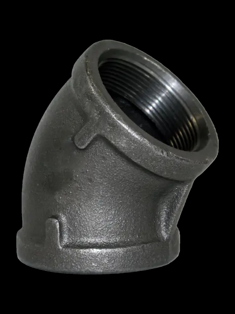 3/4" Black Malleable Elbow 45