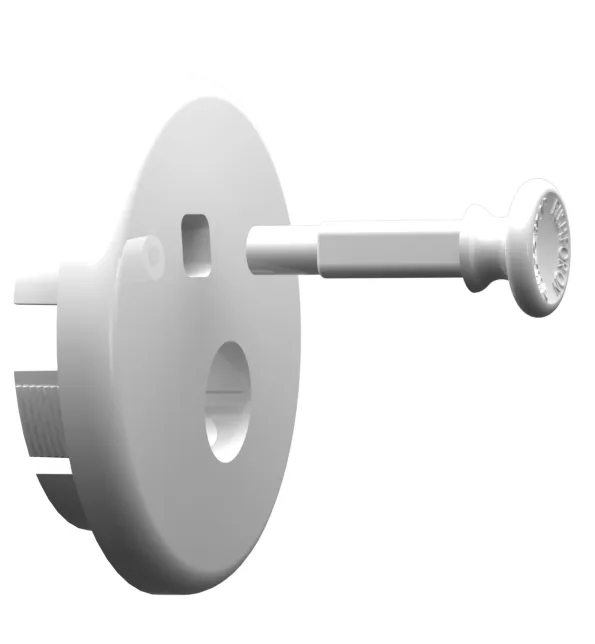 LSP OBPS-200-W-S Pull Stop Box Trim Kits White-Paintable with Screw TRIM KIT-INCLUDES KNOB AND ESCUTCHEON 1/2" To 1-1/8" Depth