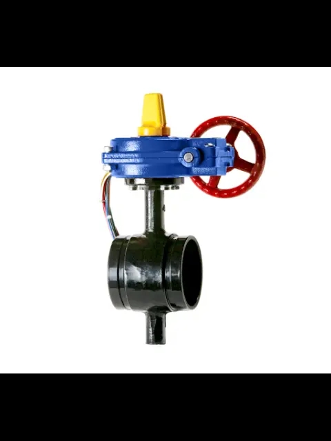 ALEUM HPG-300 4" Grooved Ductile Iron Butterfly Valve Supervised Open W/Tamper Switch