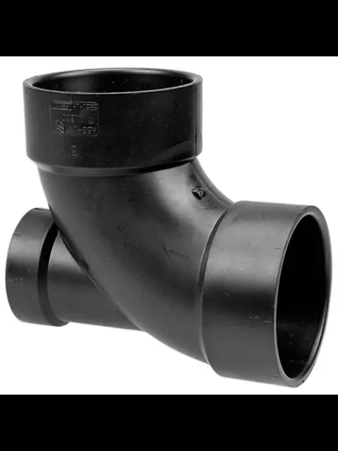 4" ╫ 4" ╫ 2" ABS 90░ Elbow with Low Heel Inlet