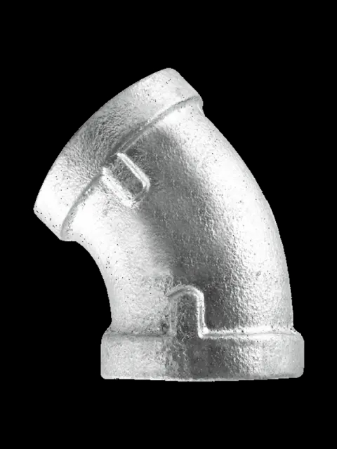 1-1/2" Galvanized Malleable 45 Elbow
