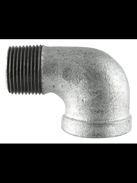 1-1/4" Galvanized Malleable Reducing 90 Street Elbow