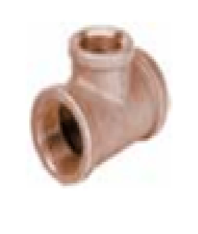 2" X 2" X 1" Brass Reducing Tee