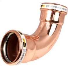2-1/2" Copper Press 90 Elbow Long Turn Press X Press