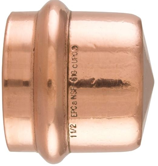 1" Copper Press Tube Cap