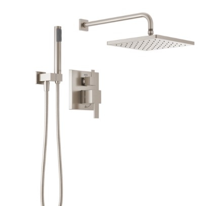 Delta 342701-SP Monitor« 14 Series Shower with Raincan Hand Shower & Rough Valve in Spotshield Brushed Nickel